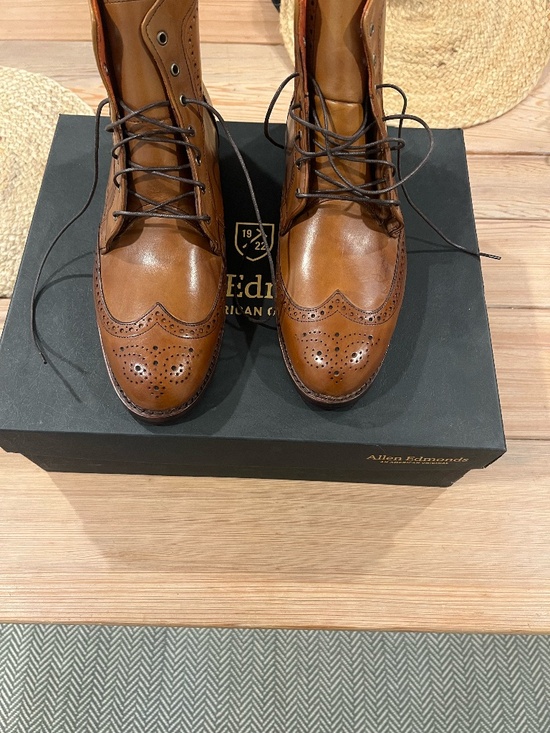 Allen Edmonds Dalton Boots Walnut New Old Stock Men\'s 10 EEE